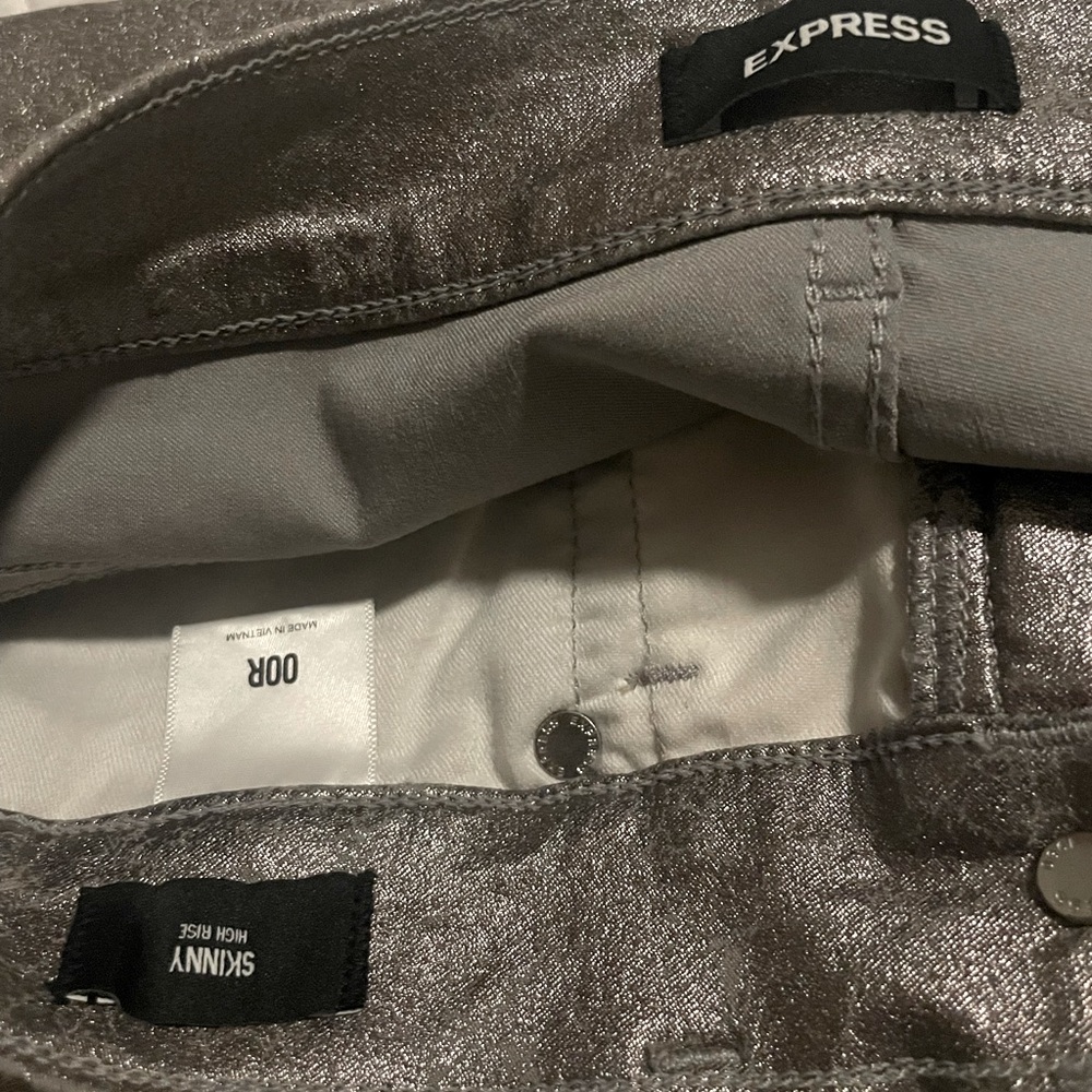 Express skinny high rise - silver - size 00